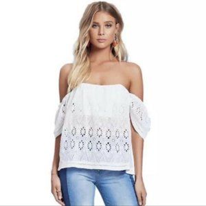 New  white off the shoulder lovers eyelet blouse